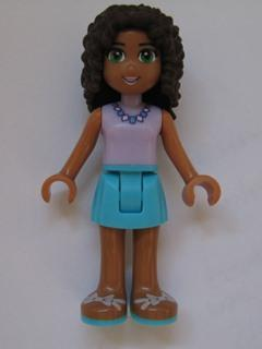 Andrea, Medium Azure Skirt, Lavender Top